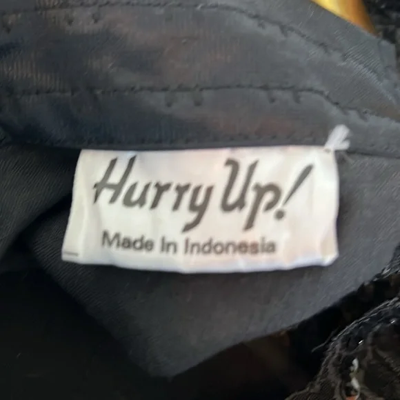 Rare vtg 90s BLACK LACE BUSTIER crop top sequins beads eyelets size 34 Madonna - Picture 11 of 12